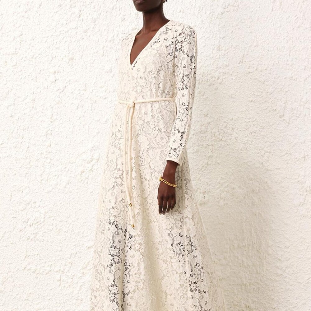 ZIMMERMANN Lace Maxi DRESS IN CREAM